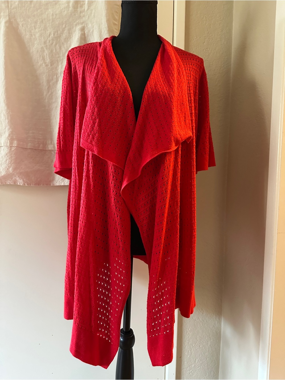 Faded Glory Open-Front Draped Cardigan Short Sleeve Size 2X